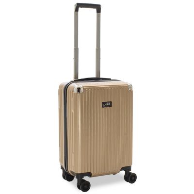 Βαλίτσα καμπίνας Venezia pakoworld με 4 ρόδες σκληρή από ABS+PC σαμπανιζέ 36,5x25x57,5εκ