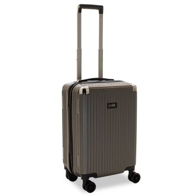 Βαλίτσα καμπίνας Venezia pakoworld με 4 ρόδες σκληρή από ABS+PC ασημί 36,5x25x57,5εκ