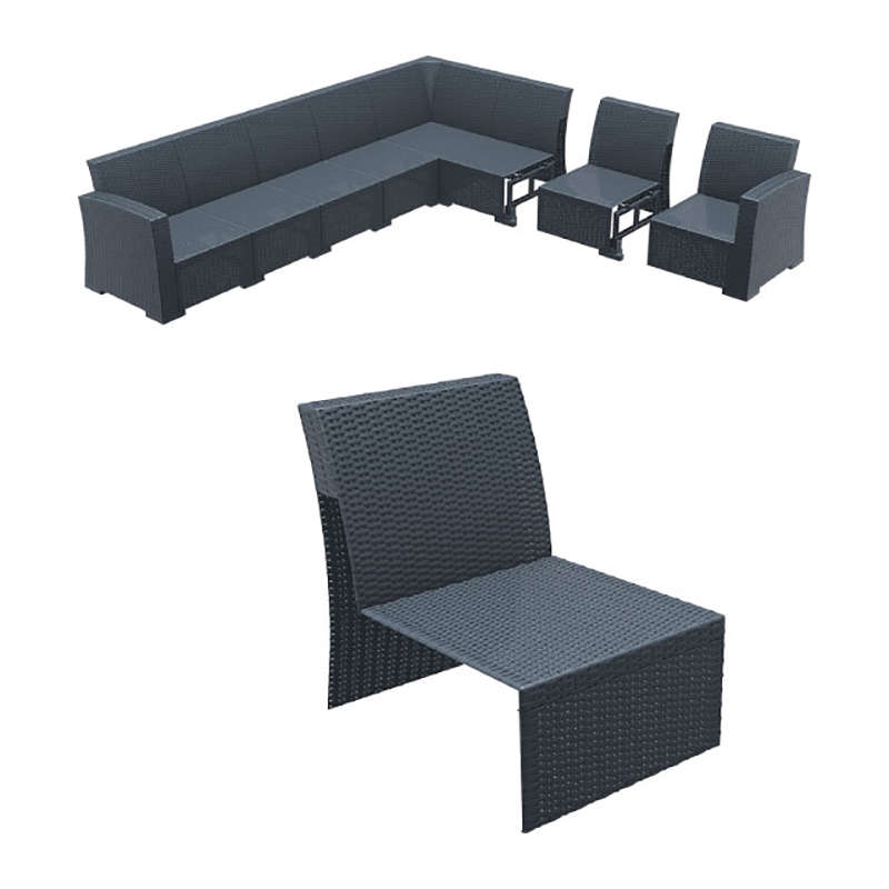 MONACO DARK GREY ΕΠΕΚΤΑΣΗ ΚΑΡ.ΜΕ ΜΑΞ. ΠΟΛ/ΝΙΟΥ 58X79X79εκ.