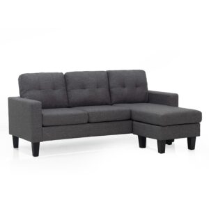 LIANA S DARK GREY ΥΦΑΣΜΑ ΓΩΝΙΑ 185Χ126X84εκ.