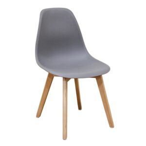 Καρέκλα Τραπεζαρίας Ξύλινη 4τμχ Loft Plus Γκρί PP 46x48x44-83εκ.