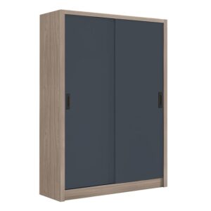 VANITY Ντουλάπα Δίφυλλη -Συρόμενη, Αποχρώσεων Sonoma Oak & Grey