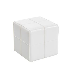 ENZO WHITE PU ΣΚΑΜΠΟ 31X31X31εκ.