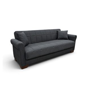 VAVEL DARK GREY ΥΦΑΣΜΑ 3ΘΕΣΙΟΣ ΚΑΝΑΠΕΣ/ΚΡΕΒΑΤΙ ΜΕ ΑΠΟΘ.ΧΩΡΟ 216X85X80εκ.