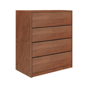 Συρταριέρα Kuanger pakoworld mdf σε καρυδί απόχρωση 80x40x89εκ