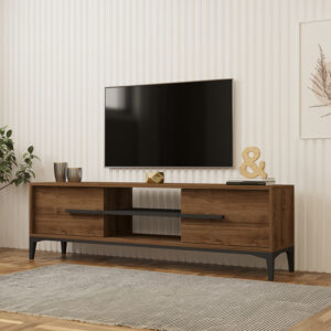 Έπιπλο τηλεόρασης Eslem pakoworld καρυδί με ανθρακί 160x34,6x48,1εκ