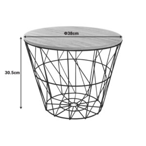 Βοηθητικό τραπέζι σαλονιού Jacot pakoworld oak-μαύρο Φ38x30,5εκ – 3