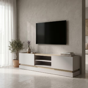 Έπιπλο τηλεόρασης Wendo pakoworld taupe-sonoma 200x37x47εκ