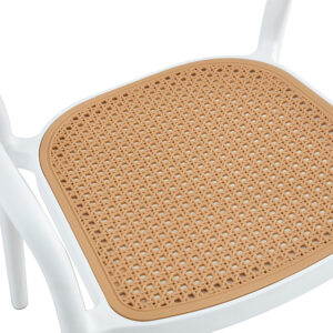 Πολυθρόνα Ember στοιβαζόμενη pakoworld με UV protection PP μπεζ- λευκό 52.5x56.5x81εκ. – 5