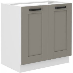 Επιδαπέδιο ντουλάπι νεροχύτη Nelor 80 ZL 2F BB-Γκρι σπέσιαλ - Λευκό