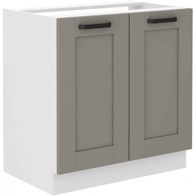 Επιδαπέδιο ντουλάπι νεροχύτη Nelor 80 ZL 2F BB-Γκρι σπέσιαλ - Λευκό