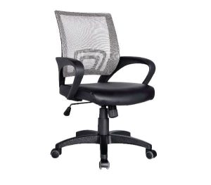 BF2101 Πολυθρόνα-Pro Γραφείου με Ανάκλιση, Γκρι Mesh - Μαύρο PU
