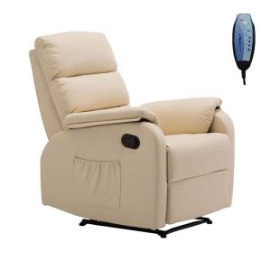 COMFORT Massage Πολυθρόνα Relax, Σαλονιού - Καθιστικού, PU Μπεζ