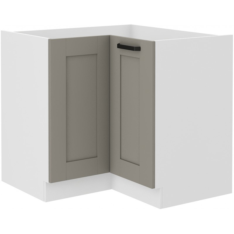 Επιδαπέδιο ντουλάπι γωνιακό Nelor 90x90 DN 2F BB-Γκρι σπέσιαλ - Λευκό