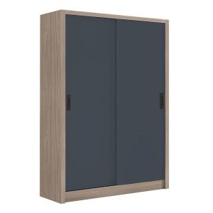 VANITY Ντουλάπα Δίφυλλη -Συρόμενη, Αποχρώσεων Sonoma Oak & Grey